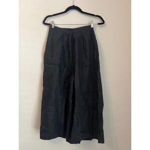 Anthropologie Black Wide Leg‎ Cropped Culottes Pants Minimalist Style